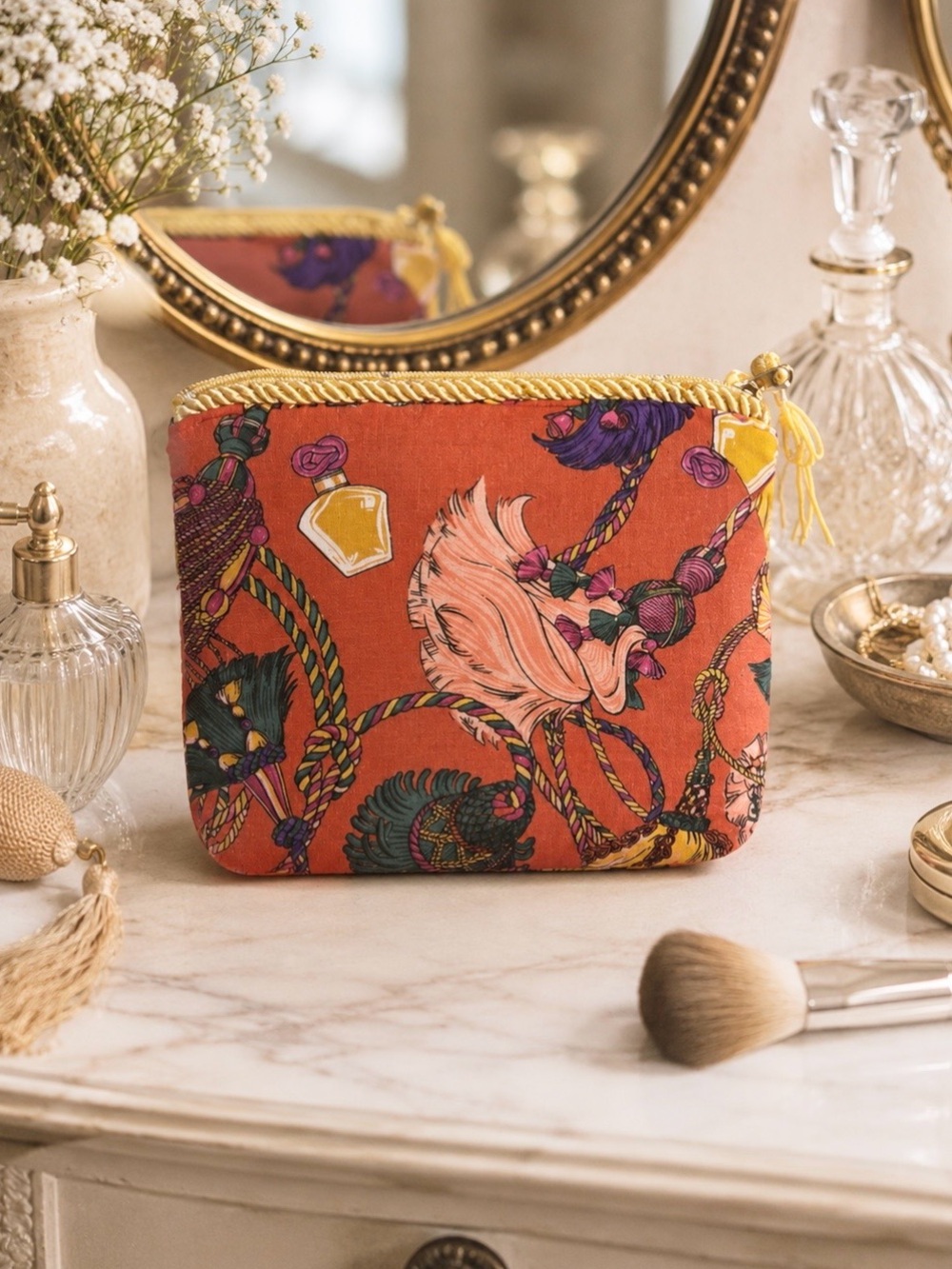 Vintage 90’s Princess Marcella Borghese Fabric Make Up Bag | Clutch | Pouch.